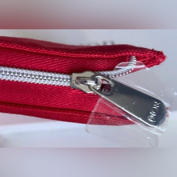 DIOR Red Canvas Zipper Cosmetic Pouch - Picture 2 of 8